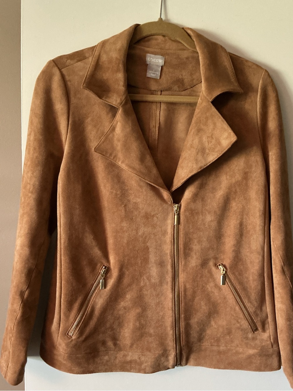 jacket, Faux suede moto style